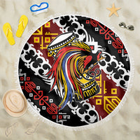 Papua New Guinea Bird Drum Beach Blanket Papuan Batik Motif