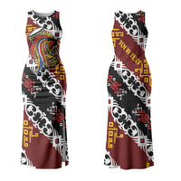 Personalised Papua New Guinea Bird Drum Couples Matching Tank Maxi Dress and Long Sleeve Button Shirt Papuan Batik Motif LT9 - Polynesian Pride