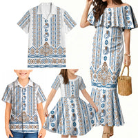 Personalised Papua New Guinea Bird Ethnic Family Matching Mermaid Dress and Hawaiian Shirt Papuan Batik Inspired Pattern LT9 - Polynesian Pride