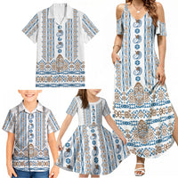 Personalised Papua New Guinea Bird Ethnic Family Matching Summer Maxi Dress and Hawaiian Shirt Papuan Batik Inspired Pattern LT9 - Polynesian Pride