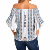 Personalised Papua New Guinea Bird Ethnic Off Shoulder Wrap Waist Top Papuan Batik Inspired Pattern LT9 - Polynesian Pride