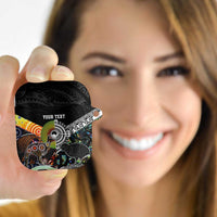Australia New Zealand Personalised AirPods Case Maori Aboriginal Art Style LT9 Black - Polynesian Pride