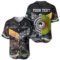 New Zealand and Australia Baseball Jersey Maori Mix Aboriginal Art Style