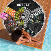 Personalised New Zealand and Australia Beach Blanket Maori Mix Aboriginal Art Style LT9 - Polynesian Pride