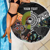 Personalised New Zealand and Australia Beach Blanket Maori Mix Aboriginal Art Style LT9 - Polynesian Pride