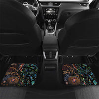 Personalised New Zealand and Australia Car Mats Maori Mix Aboriginal Art Style LT9 Set 2pcs - Back Black - Polynesian Pride
