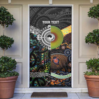 Australia New Zealand Personalised Door Cover Maori Aboriginal Art Style - Polynesian Pride