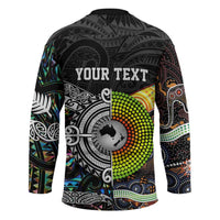 Australia New Zealand Personalised Hockey Jersey Maori Aboriginal Art Style LT9 - Polynesian Pride