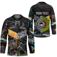 Australia New Zealand Personalised Hockey Jersey Maori Aboriginal Art Style LT9 - Polynesian Pride