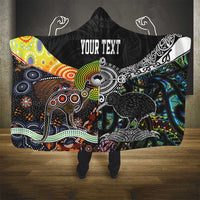 Personalised New Zealand and Australia Hooded Blanket Maori Mix Aboriginal Art Style LT9 - Polynesian Pride