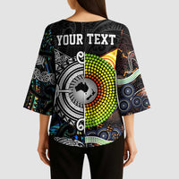 Australia New Zealand Personalised Kimono Sleeve Blouse Maori Aboriginal Art Style - Polynesian Pride