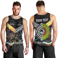 Personalised New Zealand and Australia Men Tank Top Maori Mix Aboriginal Art Style LT9 - Polynesian Pride