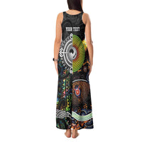 Personalised New Zealand and Australia Tank Maxi Dress Maori Mix Aboriginal Art Style LT9 - Polynesian Pride