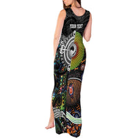 Personalised New Zealand and Australia Tank Maxi Dress Maori Mix Aboriginal Art Style LT9 - Polynesian Pride