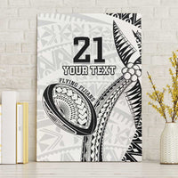 Custom Fiji Rugby Pacific Canvas Wall Art Polynesian Palm Tattoo LT9 Without Frame White - Polynesian Pride