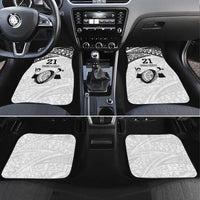 Custom Fiji Rugby Pacific Car Mats Polynesian Palm Tattoo LT9 Set 4pcs White - Polynesian Pride