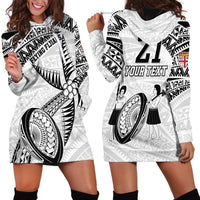 Custom Fiji Rugby Pacific Hoodie Dress Polynesian Palm Tattoo LT9 - Polynesian Pride