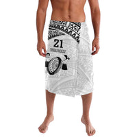 Custom Fiji Rugby Pacific Lavalava Polynesian Palm Tattoo LT9 White - Polynesian Pride