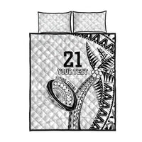Custom Fiji Rugby Pacific Quilt Bed Set Polynesian Palm Tattoo LT9 - Polynesian Pride