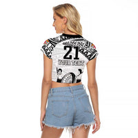 Custom Fiji Rugby Pacific Raglan Cropped T Shirt Polynesian Palm Tattoo LT9 - Polynesian Pride