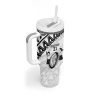 Custom Fiji Rugby Pacific Tumbler With Handle Polynesian Palm Tattoo LT9 - Polynesian Pride