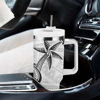 Custom Fiji Rugby Pacific Tumbler With Handle Polynesian Palm Tattoo LT9 - Polynesian Pride