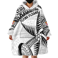 Custom Fiji Rugby Pacific Wearable Blanket Hoodie Polynesian Palm Tattoo LT9 - Polynesian Pride