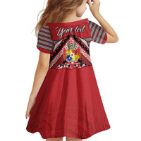 Personalised Tonga Rugby Pacific Family Matching Short Sleeve Bodycon Dress and Hawaiian Shirt Ikale Tahi Sipi Tau LT9 - Polynesian Pride