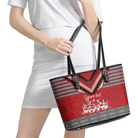 Personalised Tonga Rugby Pacific Leather Tote Bag Ikale Tahi Sipi Tau LT9 - Polynesian Pride