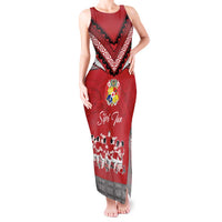 Personalised Tonga Rugby Pacific Tank Maxi Dress Ikale Tahi Sipi Tau LT9 Women Red - Polynesian Pride