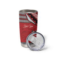 Personalised Tonga Rugby Pacific Tumbler Cup Ikale Tahi Sipi Tau LT9 - Polynesian Pride