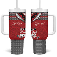 Personalised Tonga Rugby Pacific Tumbler With Handle Ikale Tahi Sipi Tau LT9 One Size: 40 oz Red - Polynesian Pride