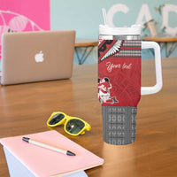 Personalised Tonga Rugby Pacific Tumbler With Handle Ikale Tahi Sipi Tau LT9 - Polynesian Pride