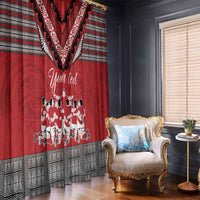 Personalised Tonga Rugby Pacific Window Curtain Ikale Tahi Sipi Tau LT9 - Polynesian Pride