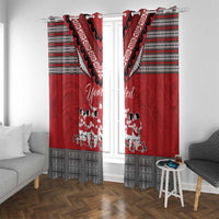 Personalised Tonga Rugby Pacific Window Curtain Ikale Tahi Sipi Tau LT9 With Grommets Red - Polynesian Pride