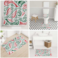New Zealand Kowhaiwhai Christmas Bathroom Set Traditional Maori Koru Pattern - Polynesian Pride