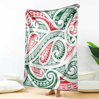 New Zealand Kowhaiwhai Christmas Blanket Traditional Maori Koru Pattern - Polynesian Pride