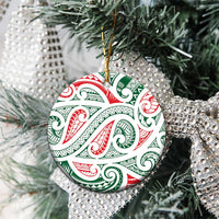New Zealand Kowhaiwhai Christmas Ceramic Ornament Traditional Maori Koru Pattern - Polynesian Pride