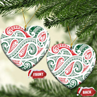 New Zealand Kowhaiwhai Christmas Ceramic Ornament Traditional Maori Koru Pattern - Polynesian Pride