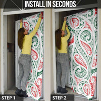 New Zealand Kowhaiwhai Christmas Door Cover Traditional Maori Koru Pattern - Polynesian Pride