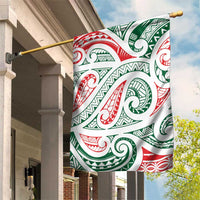 New Zealand Kowhaiwhai Christmas Garden Flag Traditional Maori Koru Pattern - Polynesian Pride