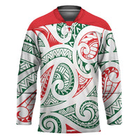 New Zealand Kowhaiwhai Christmas Hockey Jersey Traditional Maori Koru Pattern LT9 Unisex White - Polynesian Pride