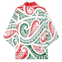 New Zealand Kowhaiwhai Christmas Kimono Traditional Maori Koru Pattern - Polynesian Pride