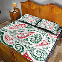 New Zealand Kowhaiwhai Christmas Quilt Bed Set Traditional Maori Koru Pattern - Polynesian Pride