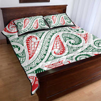 New Zealand Kowhaiwhai Christmas Quilt Bed Set Traditional Maori Koru Pattern - Polynesian Pride