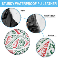 New Zealand Kowhaiwhai Christmas Spare Tire Cover Traditional Maori Koru Pattern - Polynesian Pride