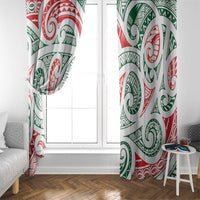 New Zealand Kowhaiwhai Christmas Window Curtain Traditional Maori Koru Pattern - Polynesian Pride