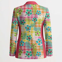 Hawaiian Palaka Blazer Hibiscus Palm Leaf Pattern - Polynesian Pride