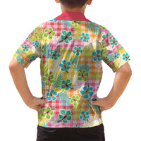 Hawaiian Palaka Family Matching Puletasi and Hawaiian Shirt Hibiscus Palm Leaf Pattern - Polynesian Pride