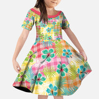 Hawaiian Palaka Family Matching Puletasi and Hawaiian Shirt Hibiscus Palm Leaf Pattern - Polynesian Pride